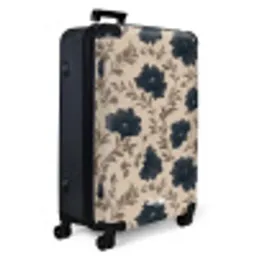 Motief - Bloemen - Zwart - Beige NBS - Large koffer - Volwassenen Unisex groot -product1
