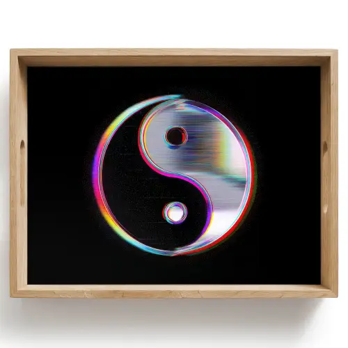 Yin-Yang - Cirkel - Regenboog Dienblad Rechthoek middel -z3d_shopping