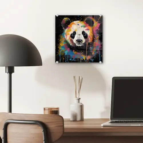 Panda - Graffiti - Dieren - Zwart - Kleuren plexiglas 5mm klein -sfeer6