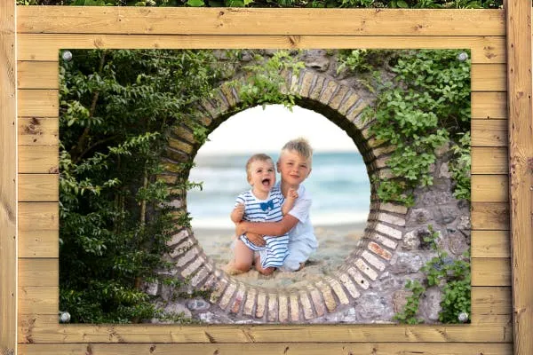 Tuinposter doorkijk met kinderen