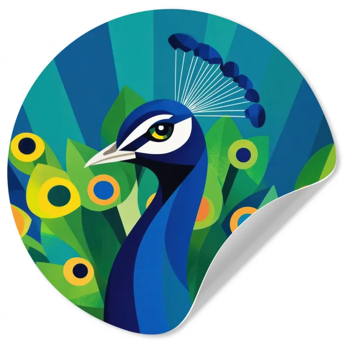 Pauw - Cirkels - Blauw Wandcirkel behangsticker klein -3d