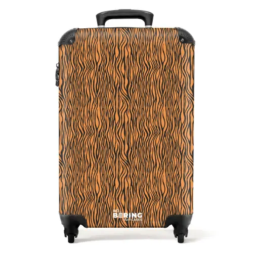 Oranje tijgerstrepenmotief NBS - Handbagage koffer - Volwassenen Unisex middel -productfoto_recht