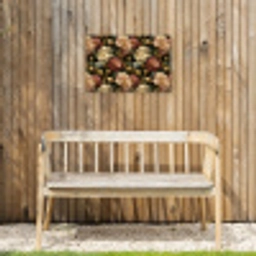 Bloemen - Barok - Patroon - Roze - Crème Tuinposter op houten frame 2 cm dik klein 845 -sfeer4