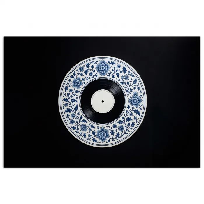 Vinyl - LP - Delfts Blauw - Muziek poster papier klein -3d