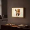 Luipaard - Symmetrisch - Strepen Light Box met batterij (Wandlamp) middel -sfeer1