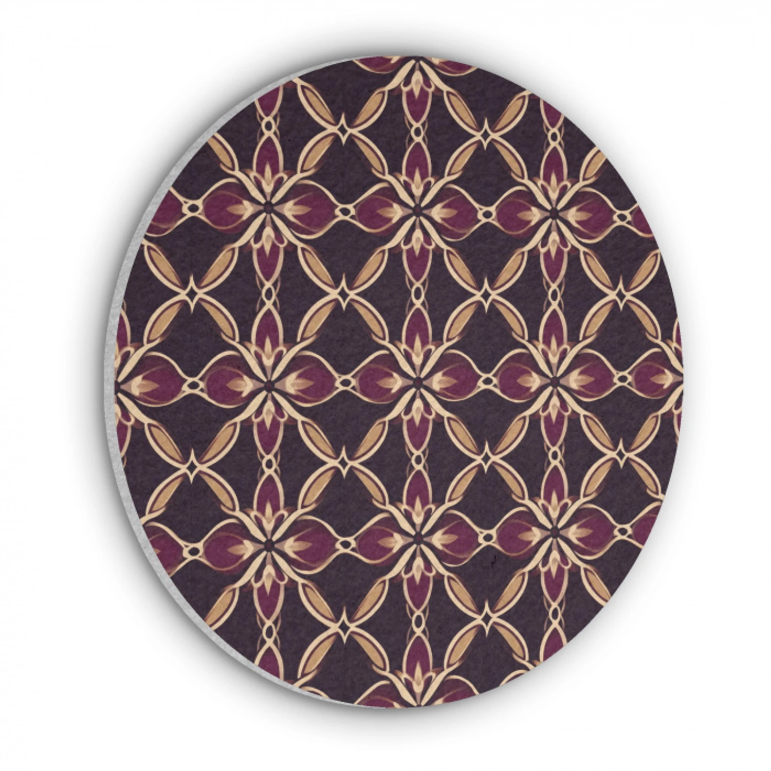 Symmetrisch - Tegel - Burgundy Akoestische PET Vilt - Rond klein 838 -3d