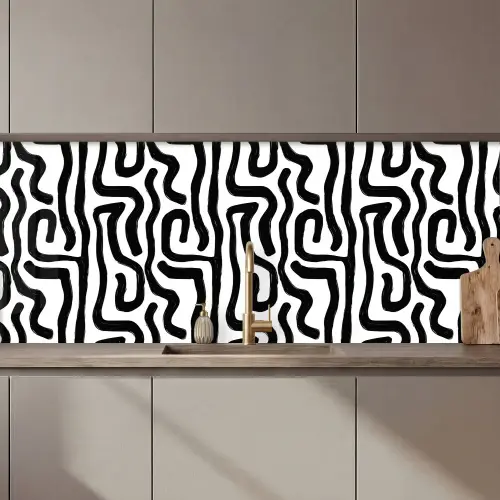 Modern - Lijnen - Zwart keuken achterwand 2 middel 871 zz_3dshopping