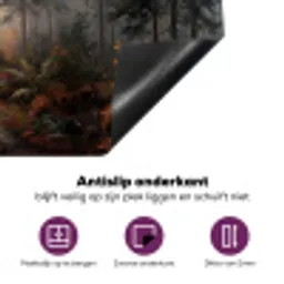 Bospad - Herfstbladeren - Natuur - Schilderachtig - Oranje Inductie beschermer vinyl 3mm klein -zzzzzzz-cc-onderkant