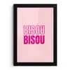 Bisou - Roze - Minimalistisch fotolijst zwart zonder passe partout klein -3d