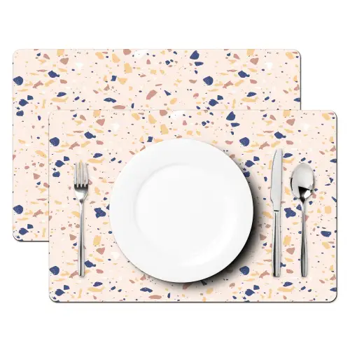 Terrazzo -  Patroon - Kleurrijk - Indigo Placemat vinyl groot 368 -zzsfeer2_Kitchenyeah-website