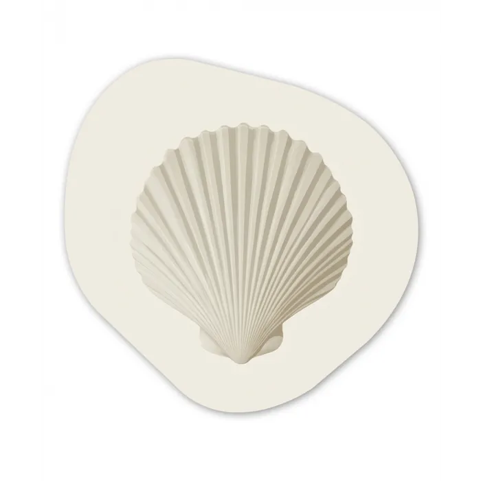 Schelp - Minimalistisch - Wit Wandcirkel Organisch Aluminium middel -3d