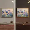 Zomers - Wilde bloemen - Penseelstreken Light Box met batterij (Wandlamp) middel -sfeer3