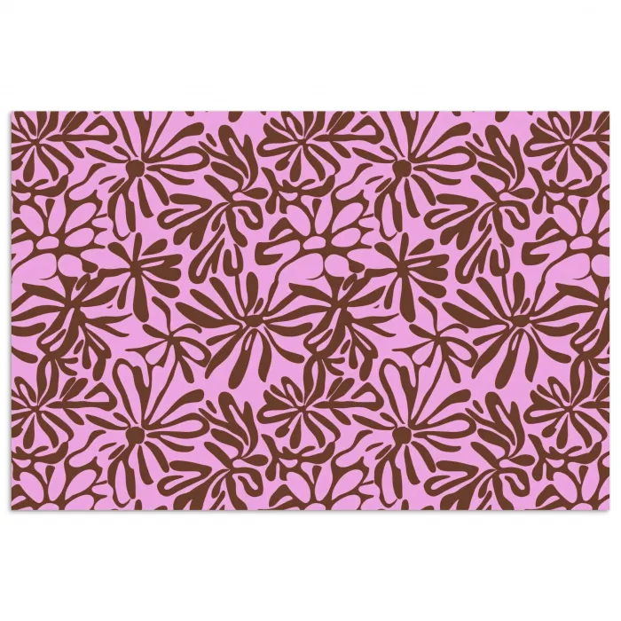 Organisch - Patroon - Roze poster papier klein 62 -3d