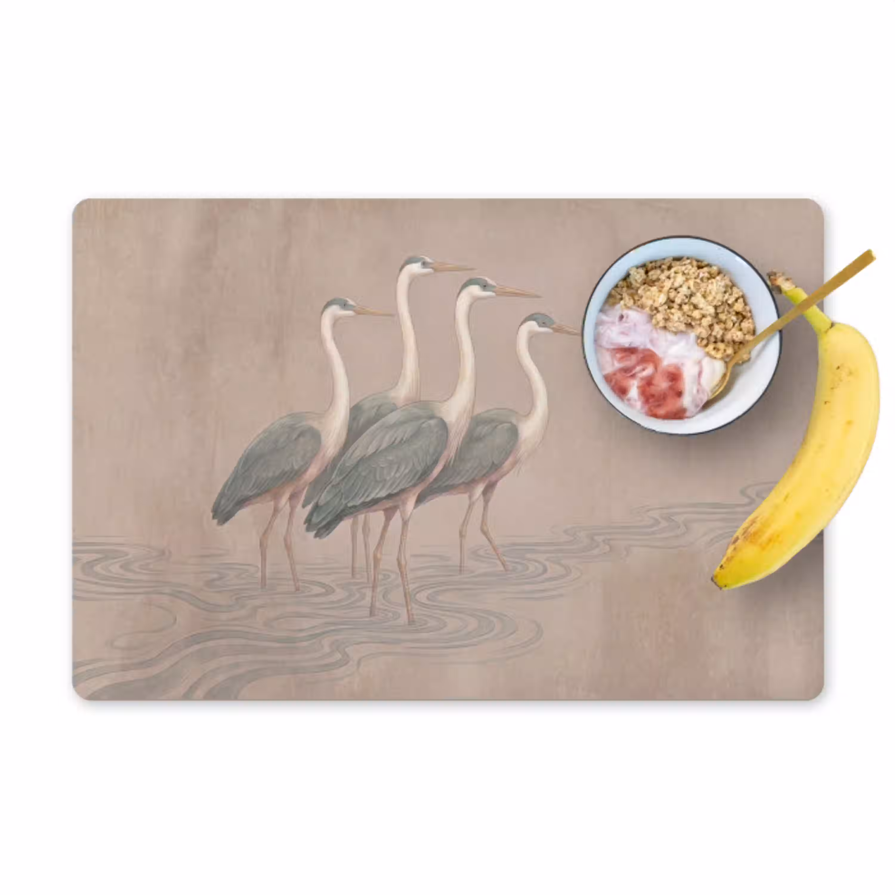 Vogel - Water - Natuur - Vintage Placemat vinyl groot -zzzproduct_Kitchenyeah-website