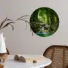 Jungle - Stenen - Water - Natuur - Planten Wandcirkel behangsticker klein -sfeer3
