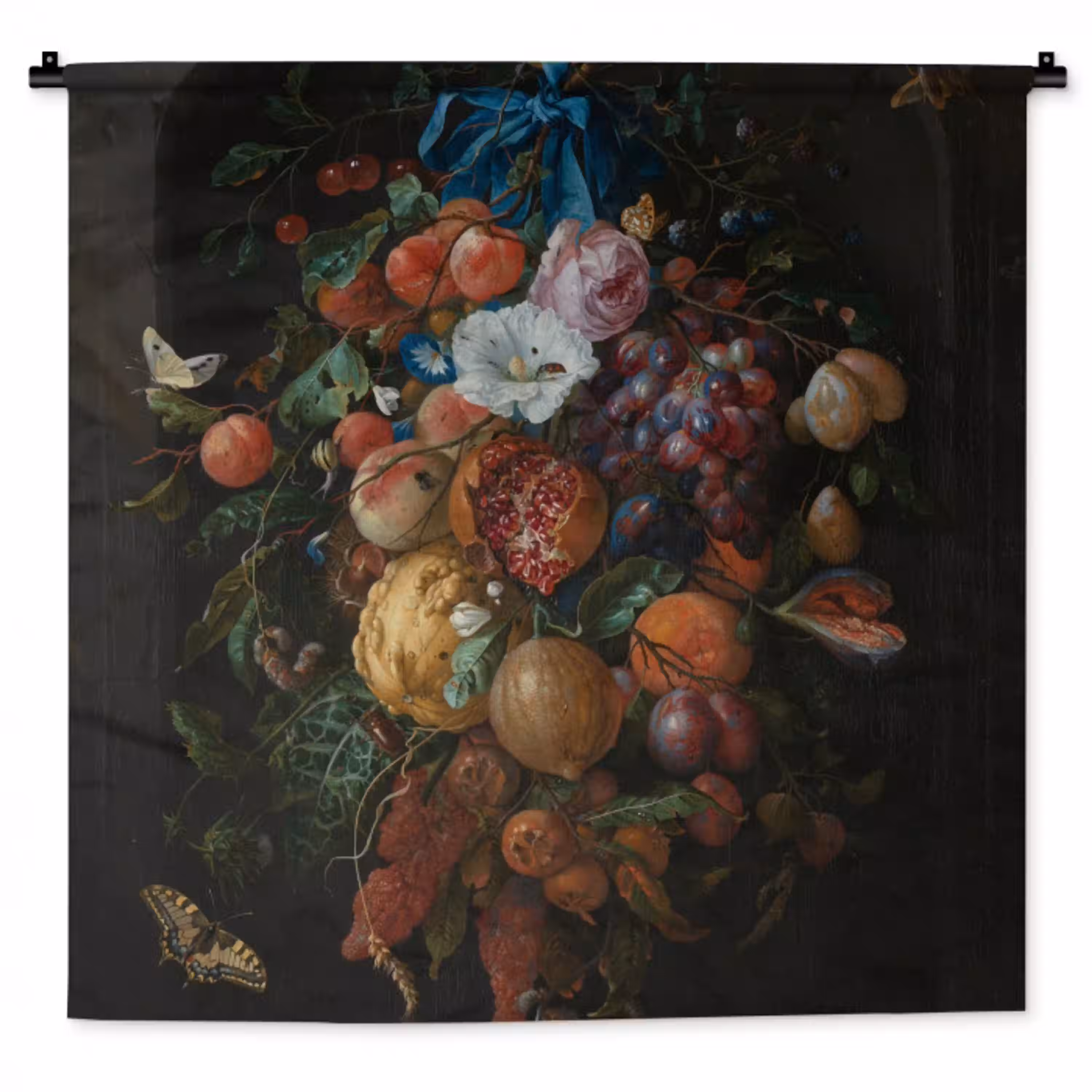 Festoen van vruchten en bloemen - Schilderij van Jan Davidsz. de Heem Wandkleed katoen middel -zz3d