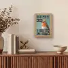 Roodborstje - Vogel - Blauw - Decoratie Light Box met kabel (Tafellamp) klein -sfeer2
