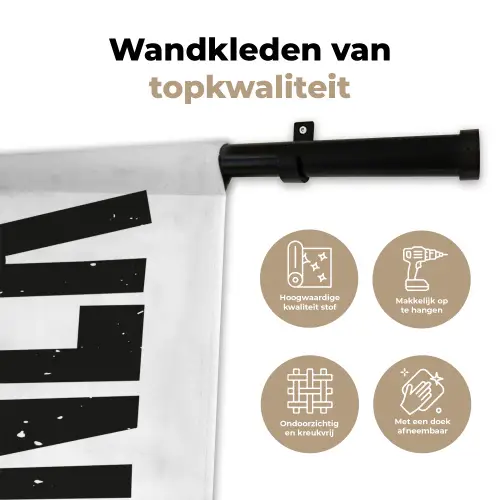 Zwart - Decoratie - Vintage - Eten Wandkleed katoen klein -sfeer2