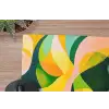 Abstract - Geel - Roze - Groen muismat rubber klein -closeup