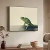 Kameleon - Groen - Minimalistisch Textielframe zwart klein -sfeer3
