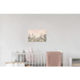 Kraanvogels - Natuur - Roze Muursticker klein -kinderkamer