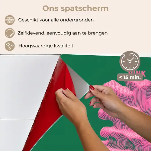 Abstract - Pink - Lijnen - Groen keuken achterwand spatscherm klein -spatscherm_NL