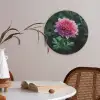 Blad - Chrysant - Roze - Schaduw Akoestische PET Vilt - Rond klein -sfeer3