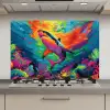 Haai - Koraalrif - Abstract - Kleurrijk keuken achterwand spatscherm klein -3d_website