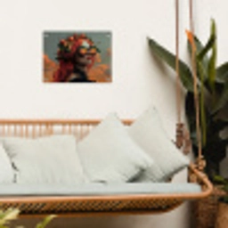Vrouw - Kroon - Tomaat - Bascilicum - Zonnebril tuinposter los doek klein -sfeer7