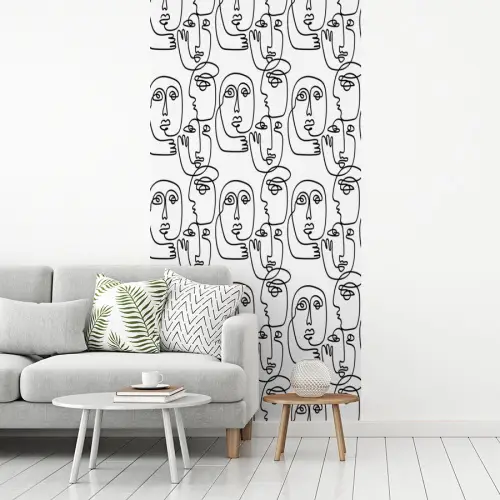 Herhaling - Gezichten - Expressie fotobehang vinyl groot 64 -woonkamer
