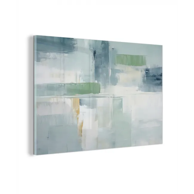Glas schilderij - Verf - Moderne kunst - Abstract - Grijs