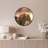 Schotse hooglander - Zon - Horizon - Koe - Dieren Fotolijst rond zonder passe partout klein -sfeer3