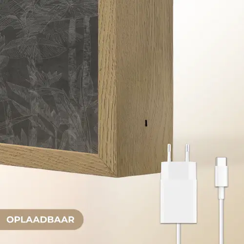 Beton - Patroon - Zwart Light Box met batterij (Wandlamp) middel -USP_websiteoplaadbaarNL