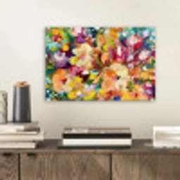 Schilderij - Olieverf - Bloemen - Regenboog plexiglas 5mm klein -sfeer1