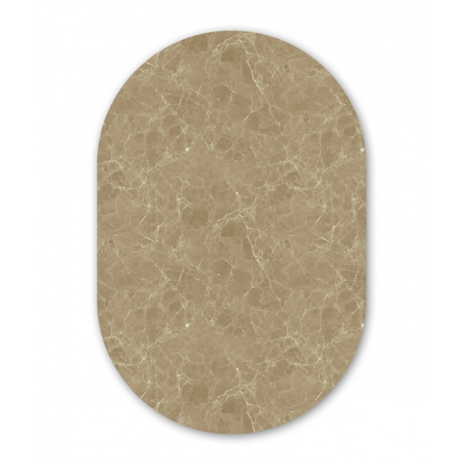 Beige - Marmer - Witte aders Wandcirkel Ovaal Forex klein 630 -3d