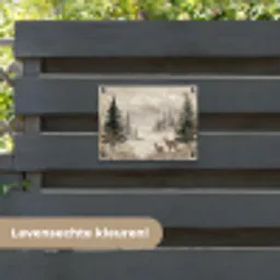 Bos - Herten - Winter - Sneeuw tuinposter los doek klein -sfeer3