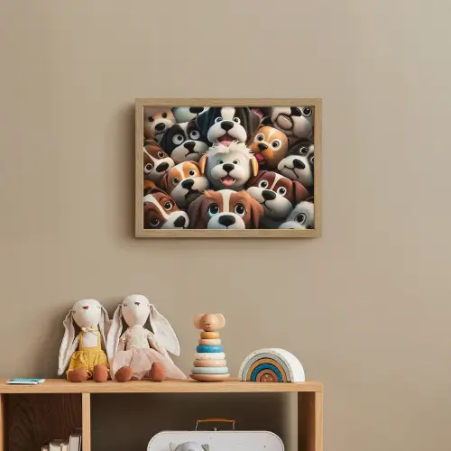 Hond - Dieren - Patronen - Bruin - Meisjes - Jongens Light Box met batterij (Wandlamp kind) middel -sfeer2_kind