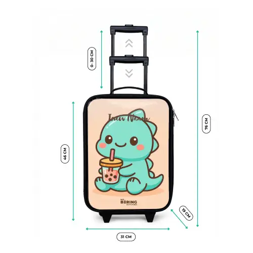 Kawai - Dino - Bubbletea Kinderkoffer - Zwart klein -productfoto_formaten