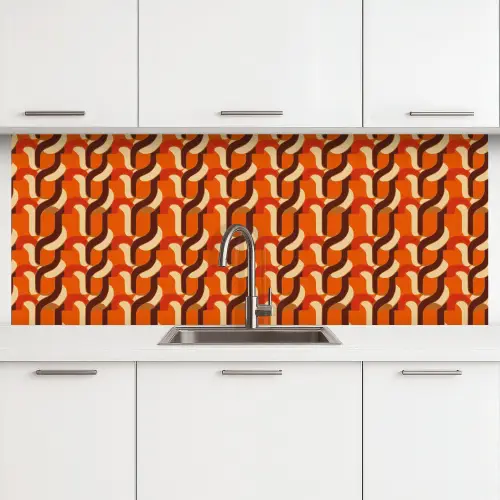 Retro - Modern - Kleurrijk keuken achterwand 2 middel 871 -3d