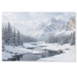 Sneeuwlandschap - Bergen - Rivier - Winter Deurmat klein -zkaufland3d