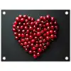 Kersen - Hart - Rood - Zwart tuinposter los doek klein -3d
