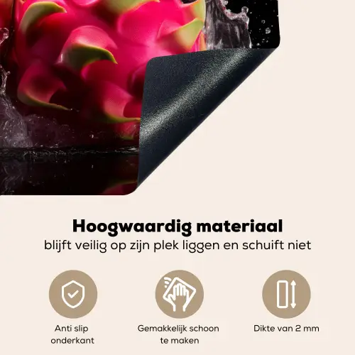 Drakenfruit - Zwart - Water - Vrucht - Fruit Inductie beschemer met haakjes middel -ky-onderkant-nl