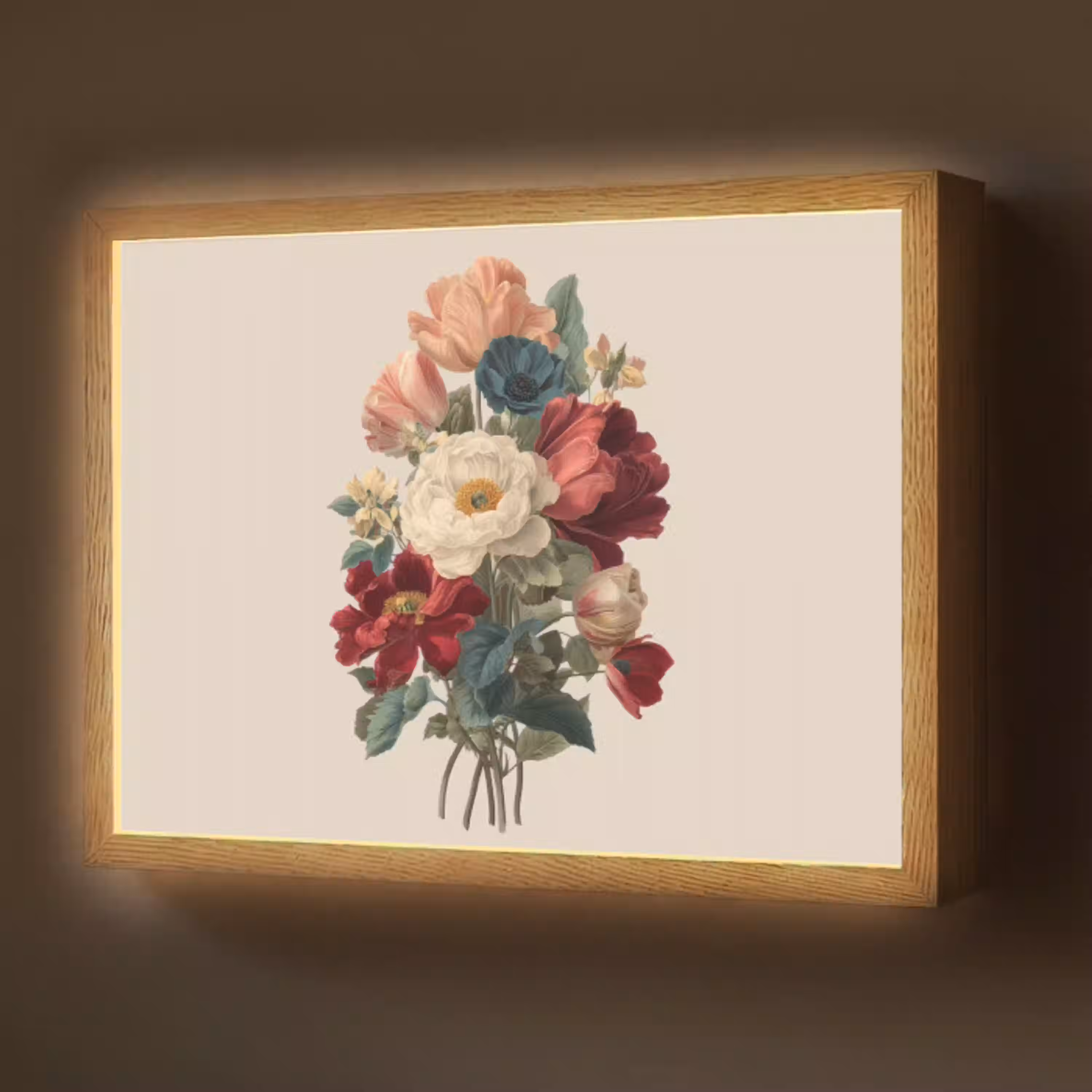 Boeket - Warme tinten - Elegant Light Box met batterij (Wandlamp) middel -z3d_website