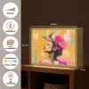 Vogel - Vrouw - Abstract - Bloem Light Box met batterij (Wandlamp) middel -USP_websiteoverzichtNL