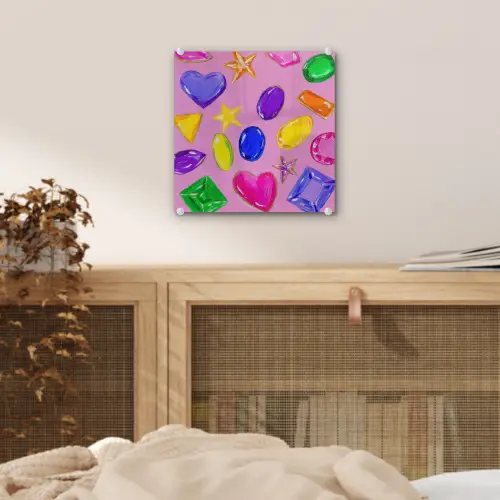 Edelstenen - Vormen - Hartje - Kleurrijk plexiglas 5mm klein -sfeer4