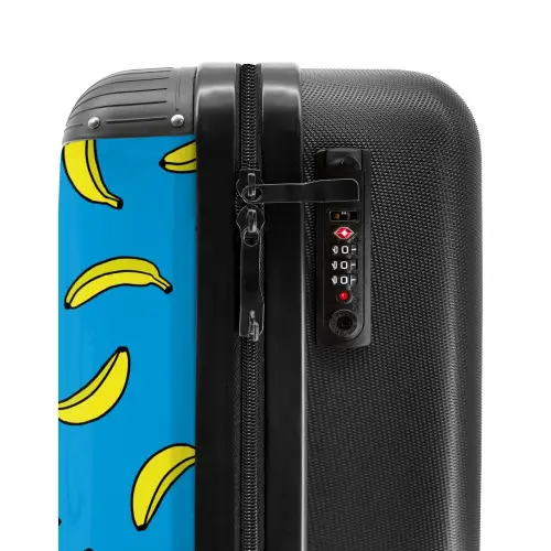 Patronen - Bananen op blauw NBS - Handbagage koffer - Kinderen Unisex middel -slot