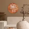 Bloem - Minimalistisch - Wit Wandcirkel kunststof plaat 5mm dik klein -sfeer1