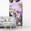 Huizen - Minimalistisch - Palmbomen - Kust fotobehang vinyl groot -woonkamer