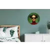 Vrouw - Groen - Bril - Aesthetic - Modern Wandcirkel aluminium klein -slaapkamer
