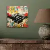 Graffiti - Rozen - Handen - Street art - Banksy aluminium wit klein -sfeer2